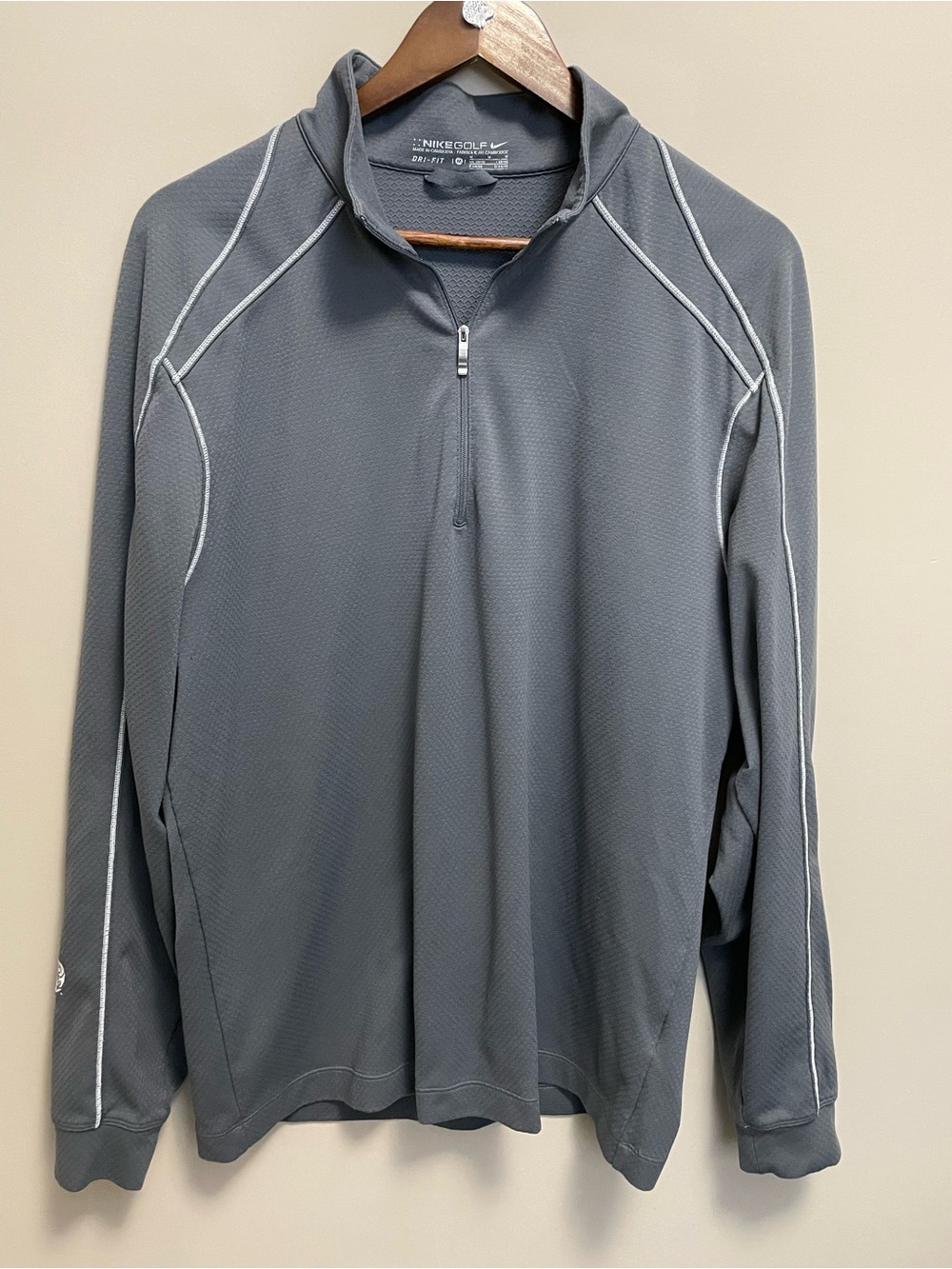 Nike Golf Dri-Fit Charcoal Gray 1/4 Zip Performance Jacket Men’s Medium